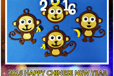 2016 HAPPY CHINESE NEW YEAR-YEAR OF The MONKEY Keychain / Magnets 