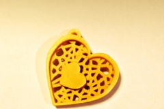 Double Heart Voronoi pendant