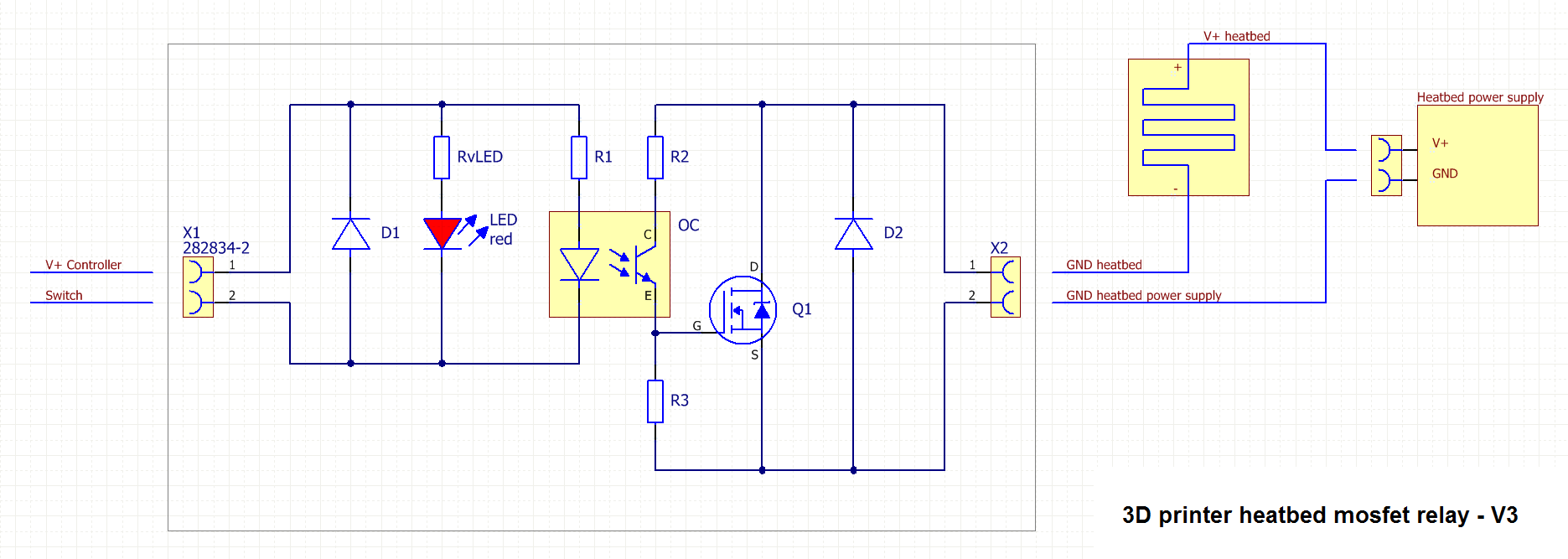 PROTOTYPE: Heated bed mosfet relay V3