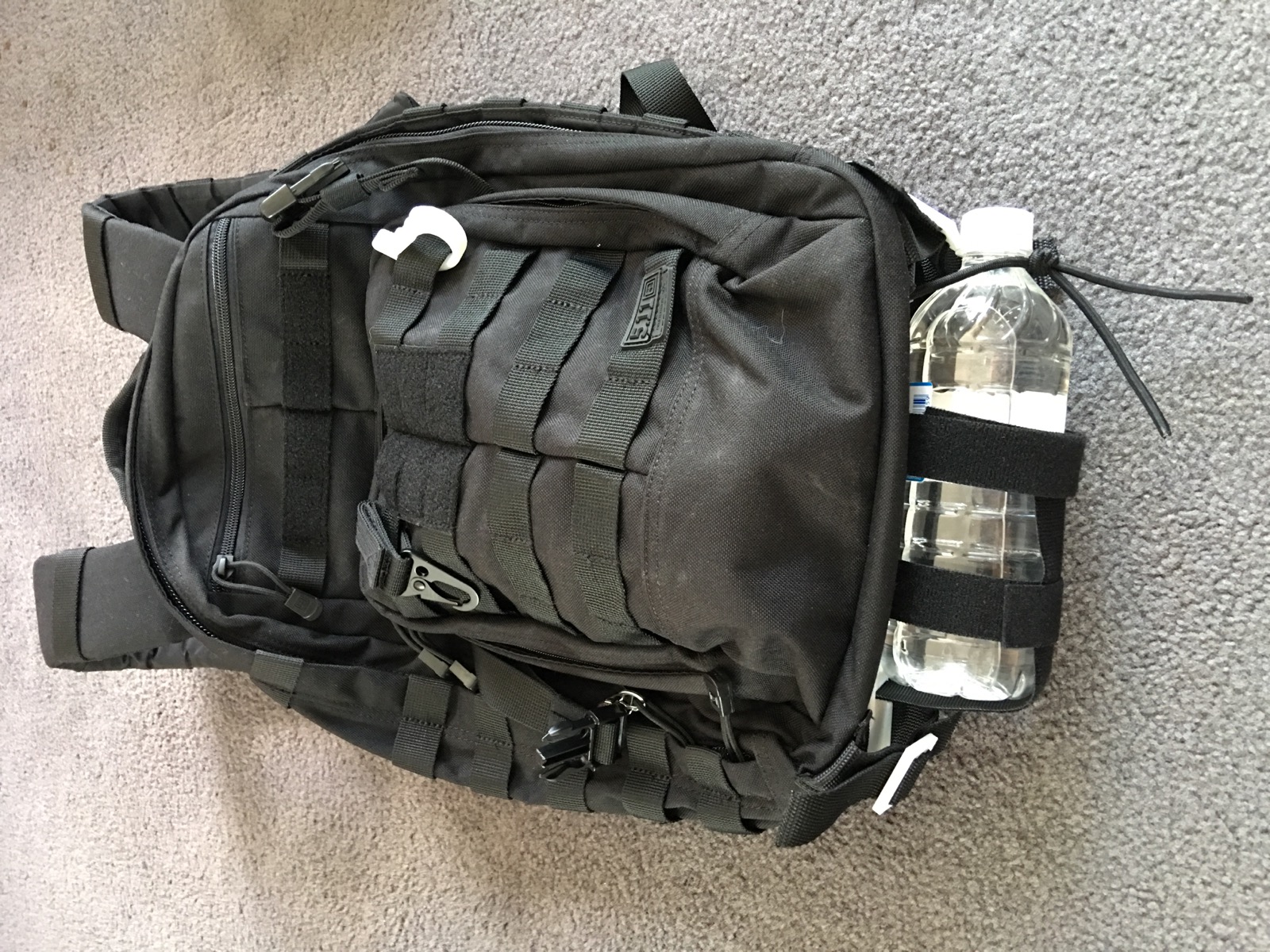 Resizable PET bottle mount for 511 Tactical Rush 12/24 backpacks bottom