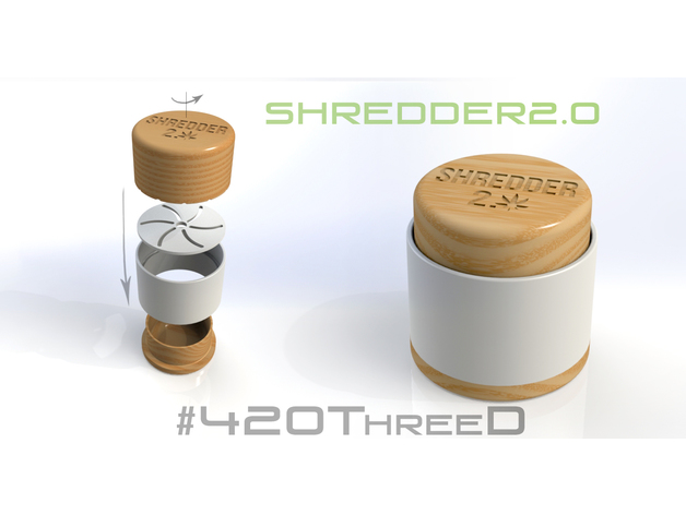 Toothless Herb Grinder - Shredder 2.0 by 420ThreeD