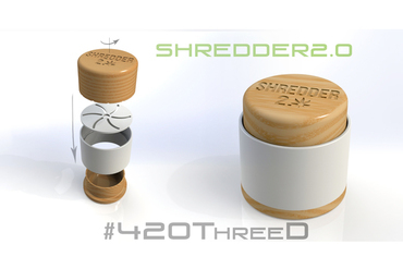 Toothless Herb Grinder - Shredder 2.0 by 420ThreeD