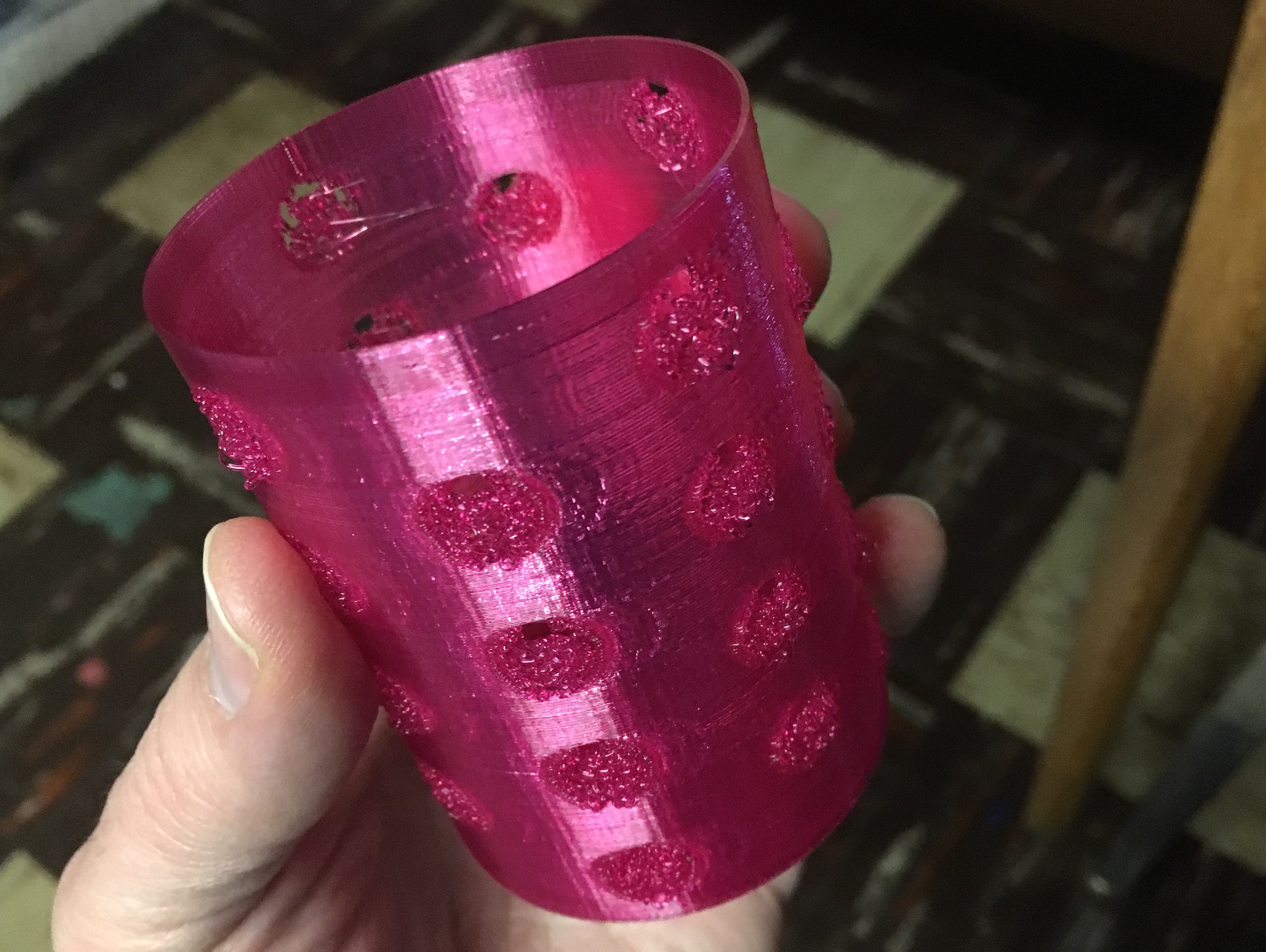 Selective Drop Print Vase - circle holes - customizable