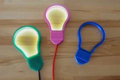 Incandescent light bulb symbol with LEDs