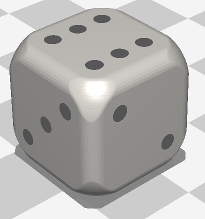 Rounded dual color dice