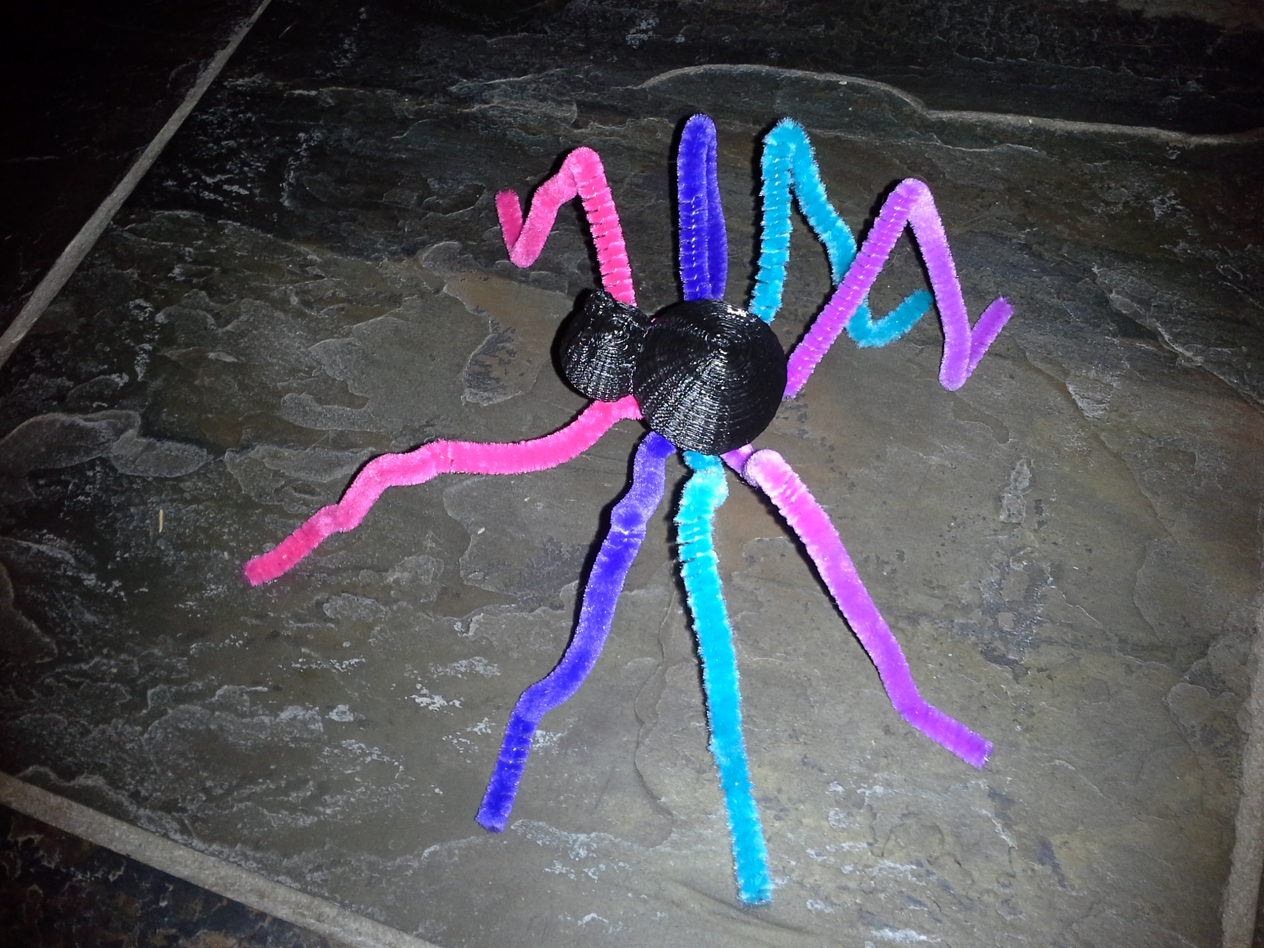 Halloween spider with pipe cleaner legs