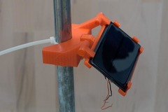 Solar panel holder for pipes with a diameter between 20mm and 85mmm