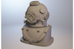 Diving Helmet HighPoly with base