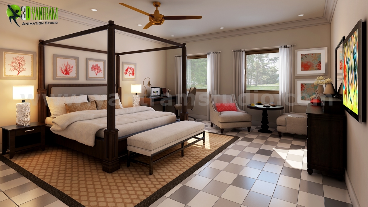 Stylish Interior Designed Bedroom Ideas by Yantram interior design for home San Diego, USA