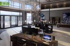Waiting Area Photorealistic interior rendering by Yantram Architectural Studio - Washington USA