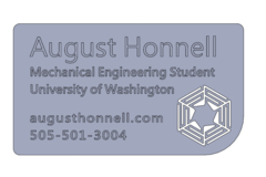 August Honnell Business Card