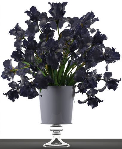 3D black flower