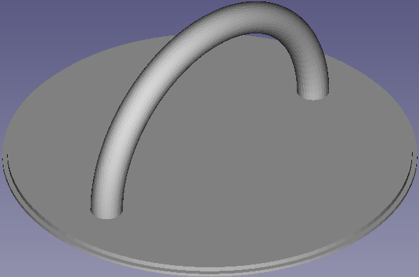 FreeCAD screen cover - decorated with a mini handle