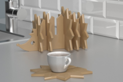 Coasters Set Hedgehog created In SelfCAD
