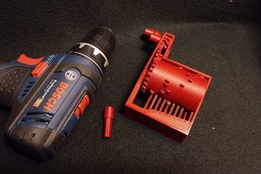 Cordless drill adaptor for "Parametric Music Box"
