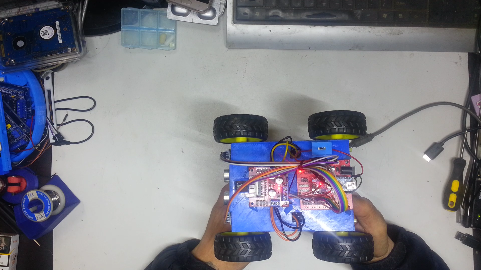obstacle avoidance robot car with line following
