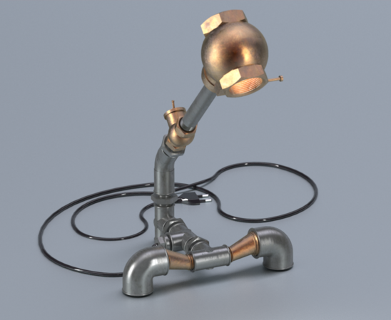 Pipe fitting lamp