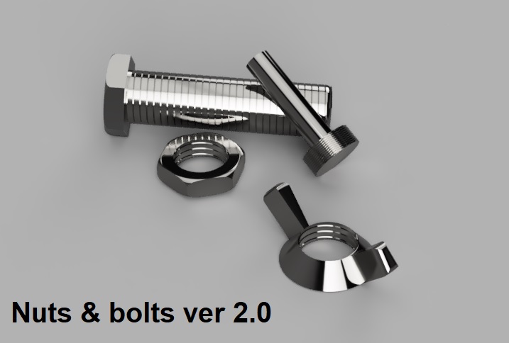 Fusion 360 parametric nuts and bolts