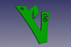 V for Vegan - Keyring / Keychain - Go vegan symbol