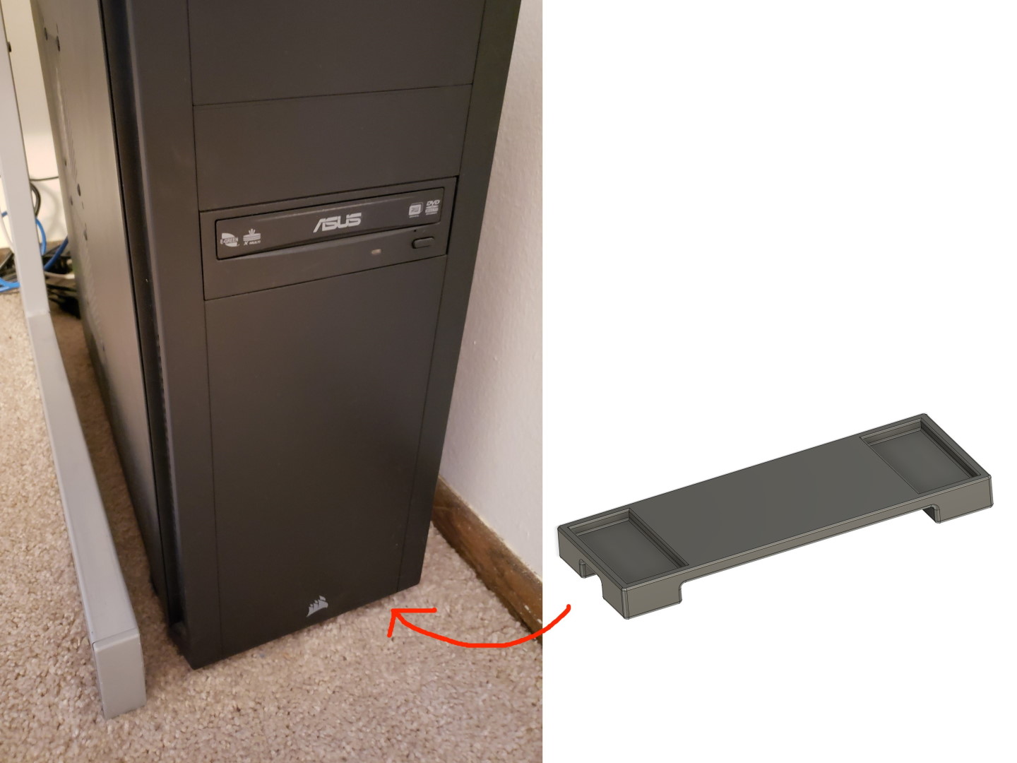 Desktop Computer Riser/Stand for Rugs
