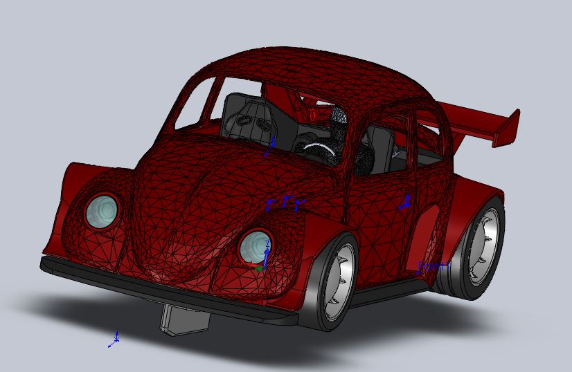 3D Printing selfmade Slotcar-VW_Beetle_GT3