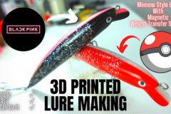 Minnow lure with magnetic weight transfer system. Fishing lure made with 3d printer.