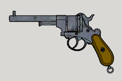 Lefaucheux M1858 3rd 6Shot Round Barrel (3D Printable Display Gun)