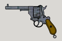 Lefaucheux M1858 3rd 10Shot Round Barrel (3D Printable Display Gun)