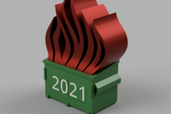 2021 Dumpster Fire Ornament - Pessimists Edition