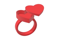 3D Valentine's Day Heart Storage Ring