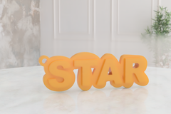 "Shining Star Text Keyring: A 3D Fusion 360 Delight!"