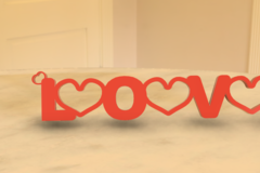 "LoveNote Keyring: Your Message in 3D"