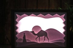 camel in desert lightbox
