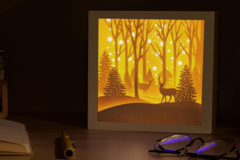 Merry Christmas in the pine forest lightbox