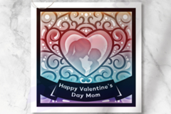 Valentine's Day Mom Heart 3D Shadow Box