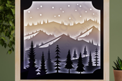 Night Mountain Forest LightBox