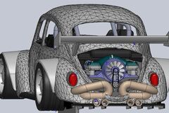 VW beetle slotcar to 3D print 1:32