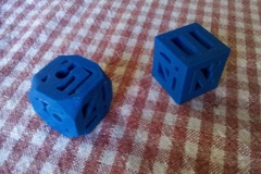 6 sided dice, square and hollow