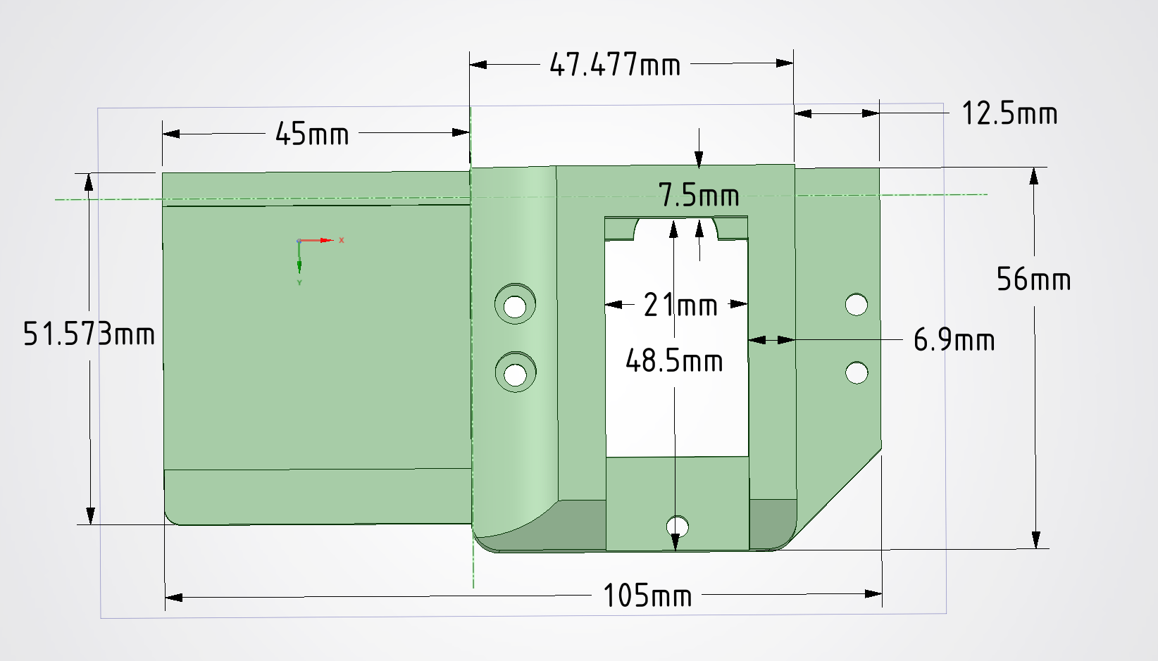 BullDog XL Extruder Model with Dimensions