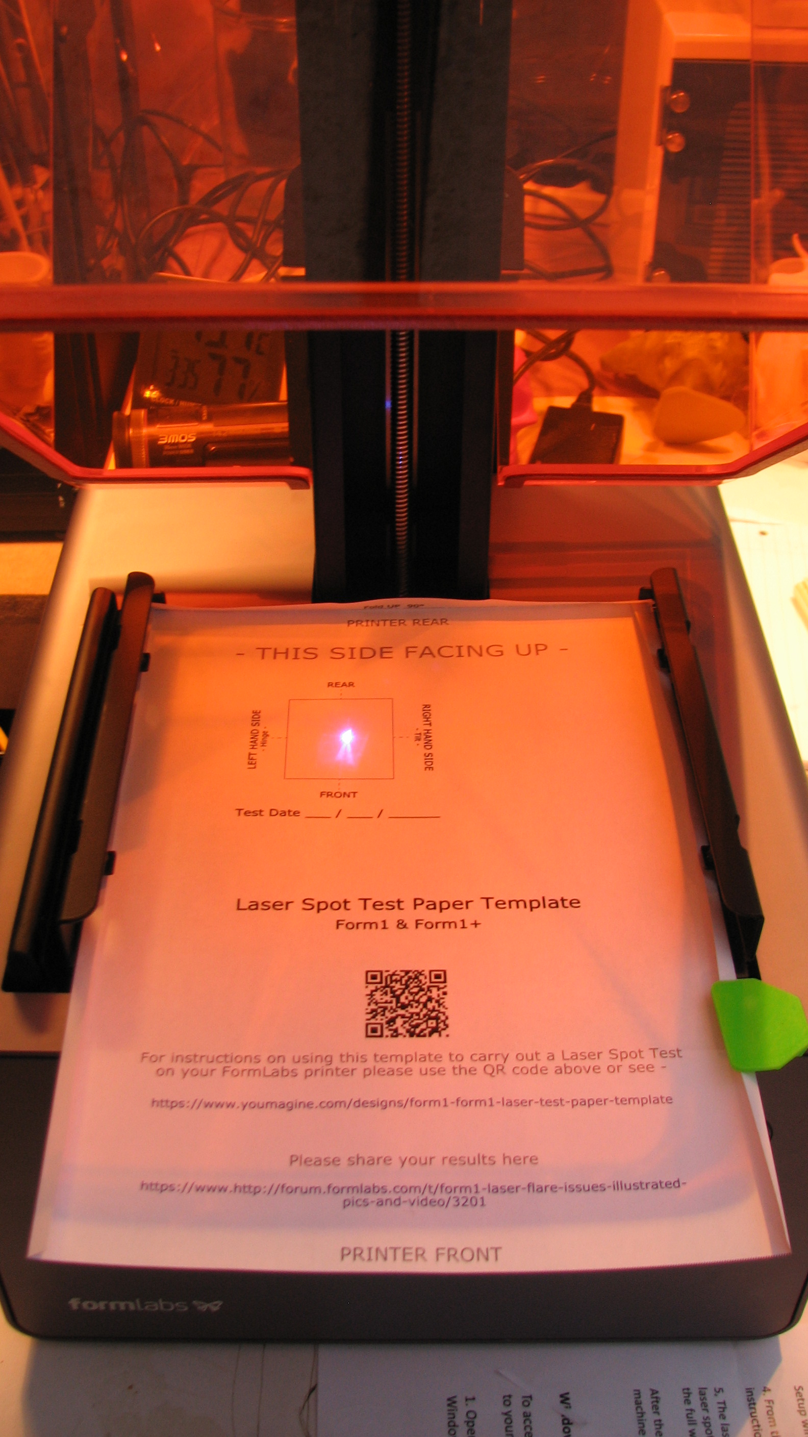 Form1 / Form1+ Laser Spot Test Paper Template