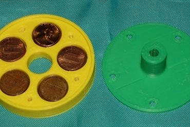 Printable 25 cent harmonic damper for NEMA-23 steppers