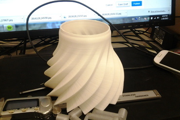 Lamp shade for a desk lamp. 2 versions, straight and swirled.
