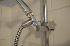 Shower holder with pin