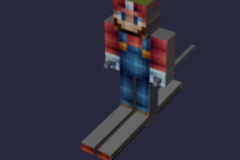 Disrupted Minecraft - Mario is skiing